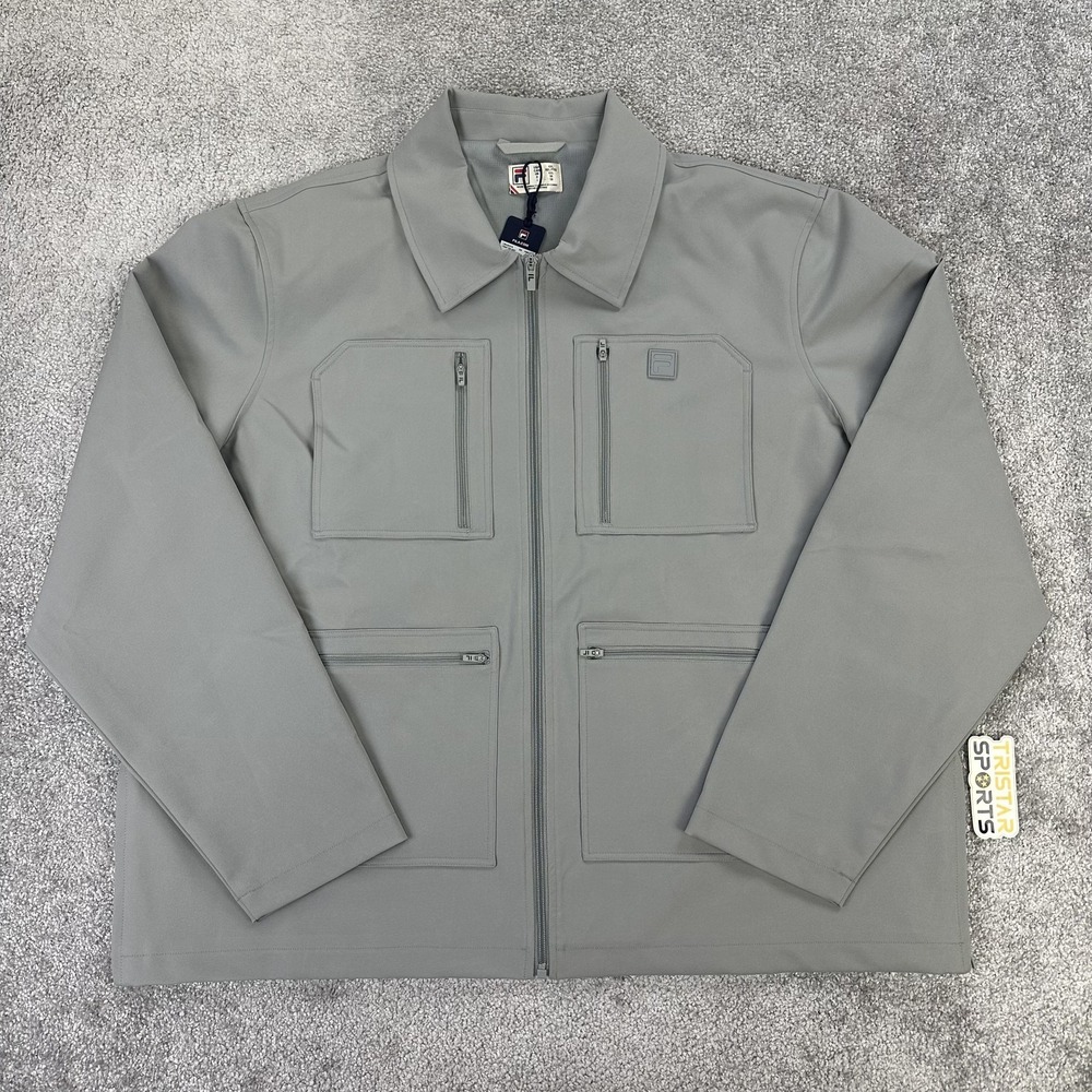 FILA Jacket Mens XXL Gray 4 Pocket Tour Full Zip Softshell Stretch Golf LM43E979